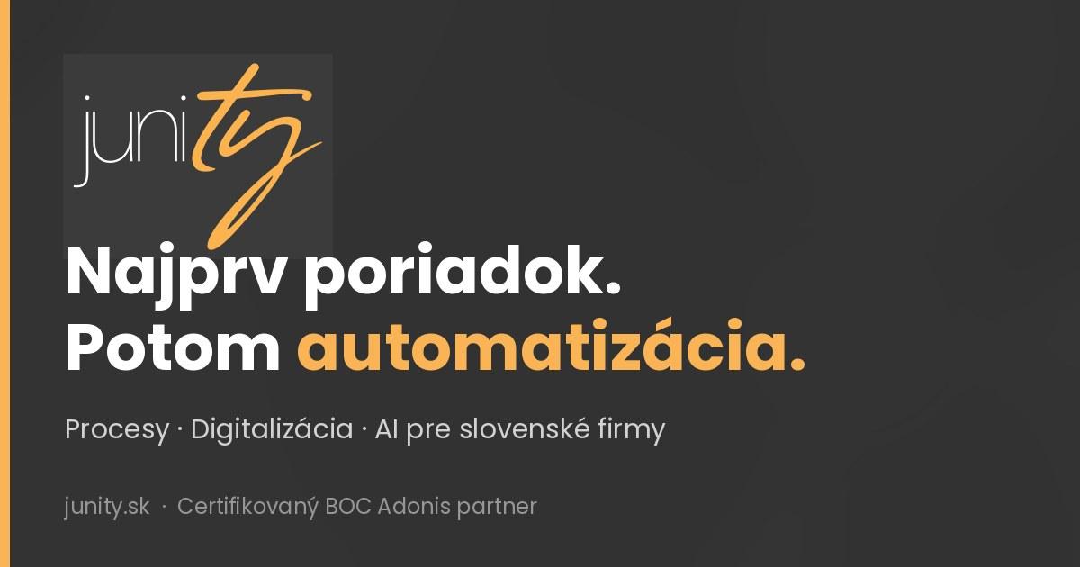 JUNITY — najprv poriadok, potom automatizácia